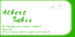 albert kubis business card